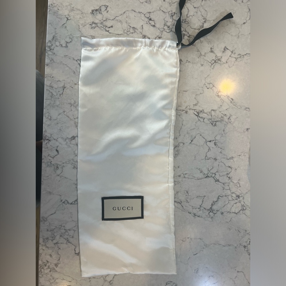 Gucci White Satin Drawstring Dust Bag